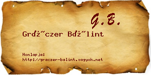 Gráczer Bálint névjegykártya